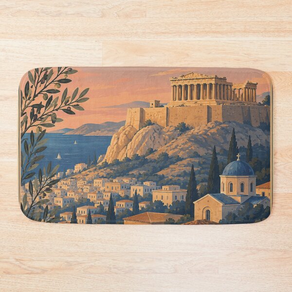 Item preview, Athens at Twilight A Vintage Travel Poster designed and sold by newjoseph.