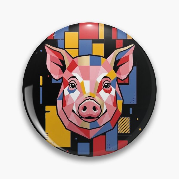 Item preview, Funny Pig Colorful Blocks Geometric Art Boys Girls Kids designed and sold by FurryHavenPH.