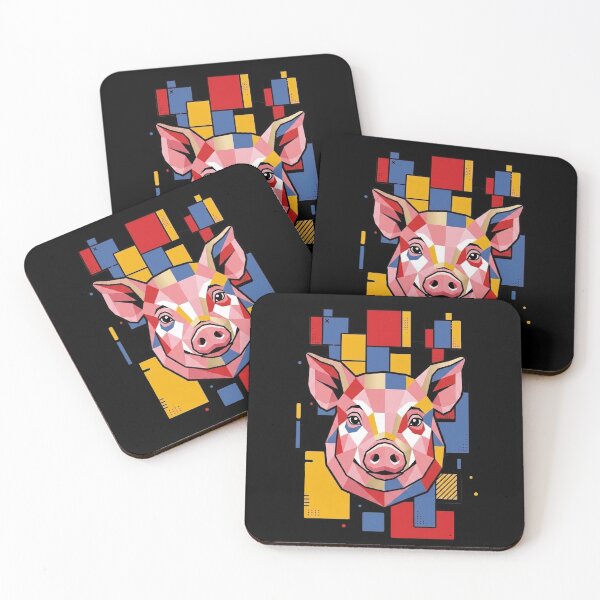 Item preview, Funny Pig Colorful Blocks Geometric Art Boys Girls Kids designed and sold by FurryHavenPH.