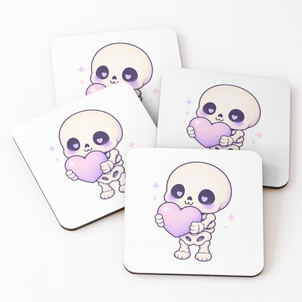 Item preview, Skelly Cutie With Heart – Cute Pastel Skeleton Sticker designed and sold by Cerys-GS.