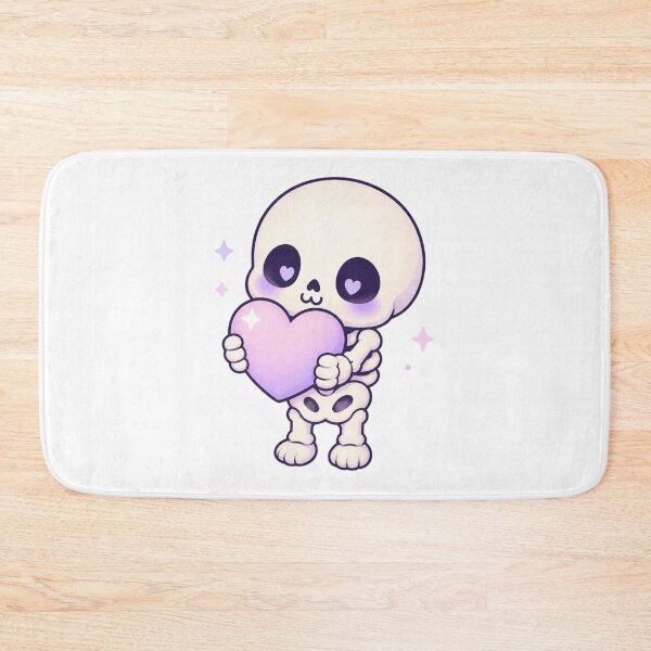 Item preview, Skelly Cutie With Heart – Cute Pastel Skeleton Sticker designed and sold by Cerys-GS.
