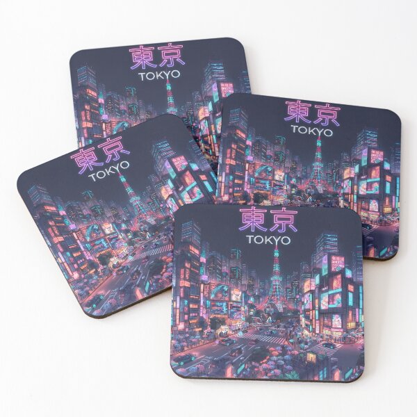 Item preview, Neo Tokyo Cyberpunk City Night View Art Print | Aesthetic Neon Cityscape Poster designed and sold by SOOstudio73.