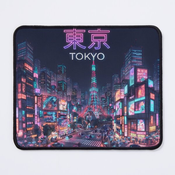Item preview, Neo Tokyo Cyberpunk City Night View Art Print | Aesthetic Neon Cityscape Poster designed and sold by SOOstudio73.