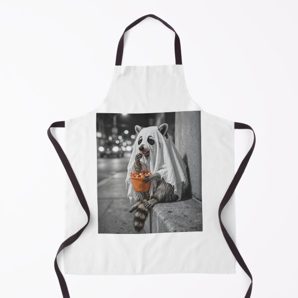 Item preview, Ghost Raccoon Eating Candy - Funny Halloween Trick or Treat designed and sold by Neurospicy Trolls.