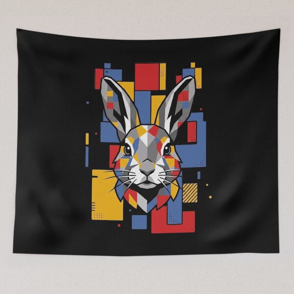 Item preview, Funny Rabbit Colorful Blocks Geometric Art Boys Girls Kids designed and sold by FurryHavenPH.