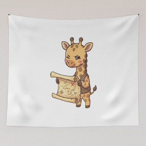 Item preview, Cute Giraffe Reading Treasure Map designed and sold by Ella_Sketch.