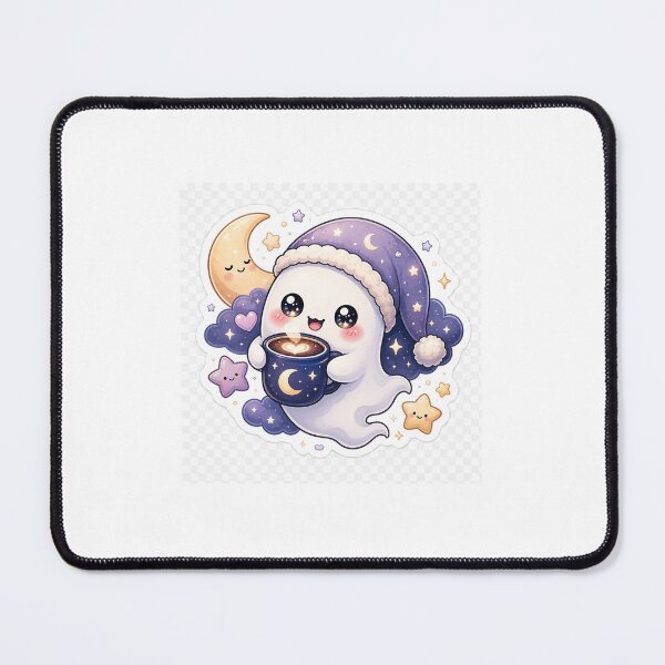 Item preview, Cute Ghost Midnight Coffee Sticker | Kawaii Cozy Night Ghost Vinyl Sticker designed and sold by StickerVerse4798.
