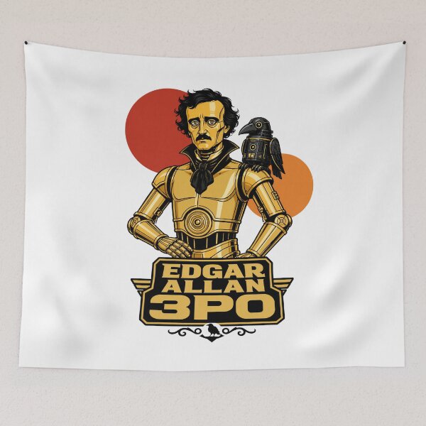 Item preview, Edgar Allan Poe 3PO – Golden Gothic Droid designed and sold by Fenay Designs.