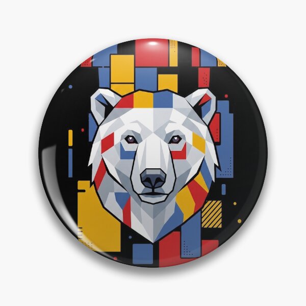 Item preview, Funny Polar Bear Colorful Blocks Geometric Art Boys Girls Kids designed and sold by FurryHavenPH.