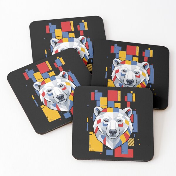 Item preview, Funny Polar Bear Colorful Blocks Geometric Art Boys Girls Kids designed and sold by FurryHavenPH.