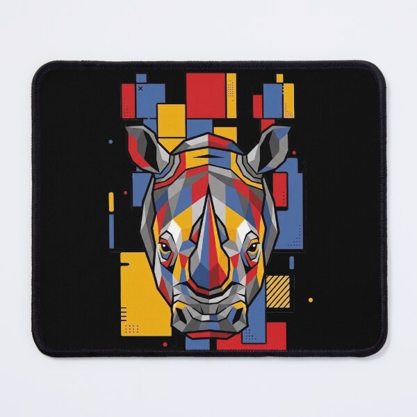 Item preview, Funny Rhinoceros Colorful Blocks Geometric Art Boys Girls Kids designed and sold by FurryHavenPH.