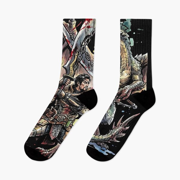 Item preview, Hunter And Arkveld Monster Hunter Wilds Ink Anime Gaming Shirt designed and sold by Senpaiwaves.