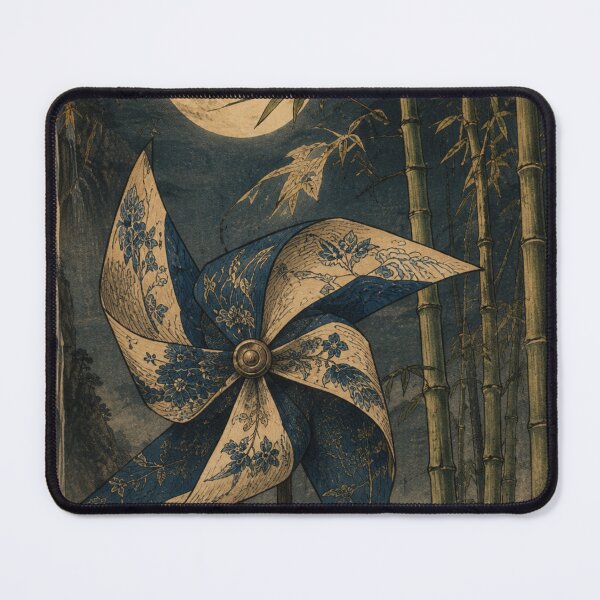 Item preview, Moonlit Japanese Bamboo Pinwheel designed and sold by Silent Japan Studio.