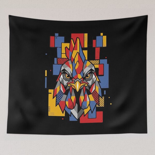 Item preview, Funny Rooster Colorful Blocks Geometric Art Boys Girls Kids designed and sold by FurryHavenPH.