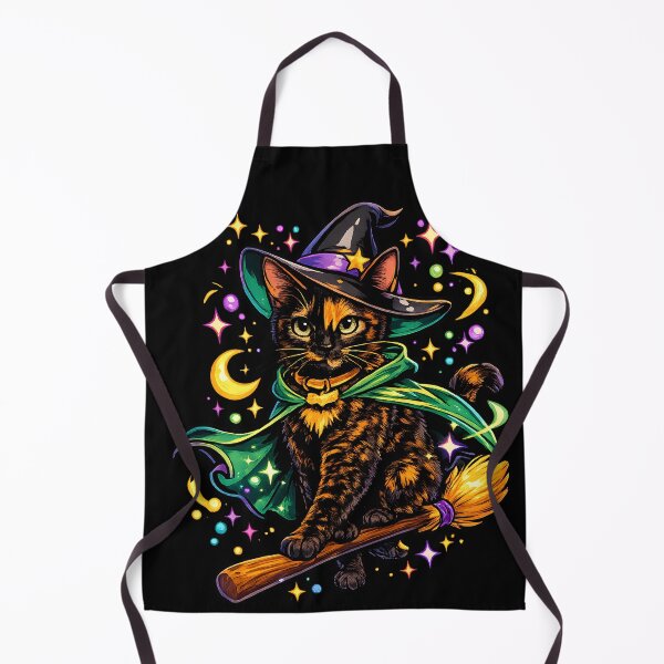Item preview, Witch Tortoiseshell Cat on Broomstick Halloween Design designed and sold by Martin's_Design.