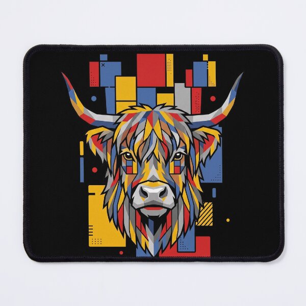 Item preview, Funny Scottish Highland Cow Colorful Blocks Geometric Art Boys Girls Kids designed and sold by FurryHavenPH.