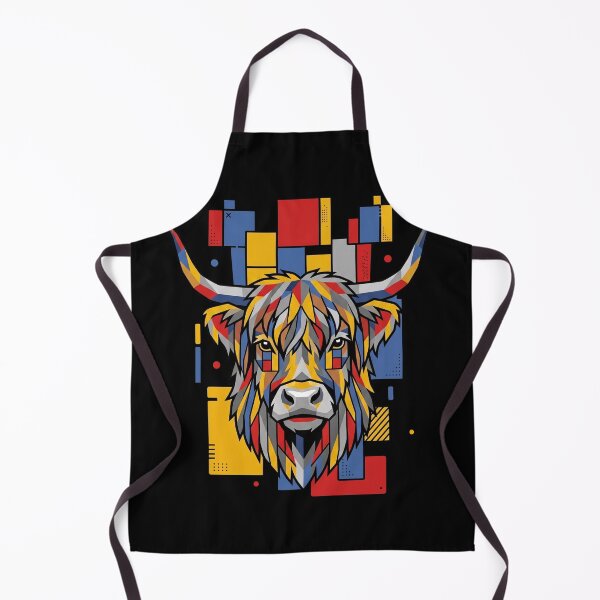 Item preview, Funny Scottish Highland Cow Colorful Blocks Geometric Art Boys Girls Kids designed and sold by FurryHavenPH.