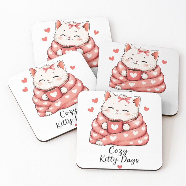 Item preview, Cozy kitty Days-cute cat with coffee designed and sold by teeNova Wear.