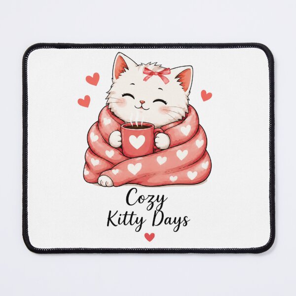 Item preview, Cozy kitty Days-cute cat with coffee designed and sold by teeNova Wear.