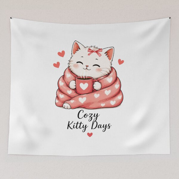 Item preview, Cozy kitty Days-cute cat with coffee designed and sold by teeNova Wear.