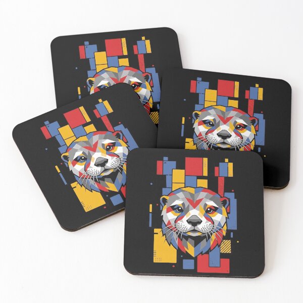 Item preview, Funny Sea Otter Colorful Blocks Geometric Art Boys Girls Kids designed and sold by FurryHavenPH.