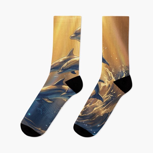 Item preview, Ocean Dolphins Sunset Underwater Wildlife designed and sold by nowellacorten.