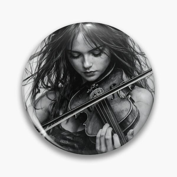 Item preview, Black and White Female Violinist – Emotional Classical Music Portrait Print designed and sold by Kaleidoscope Print.