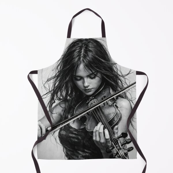 Item preview, Black and White Female Violinist – Emotional Classical Music Portrait Print designed and sold by Kaleidoscope Print.