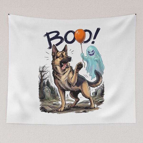 Item preview, german shepherd halloween,german shepherd halloween,ghost selfie, designed and sold by w66aboo.