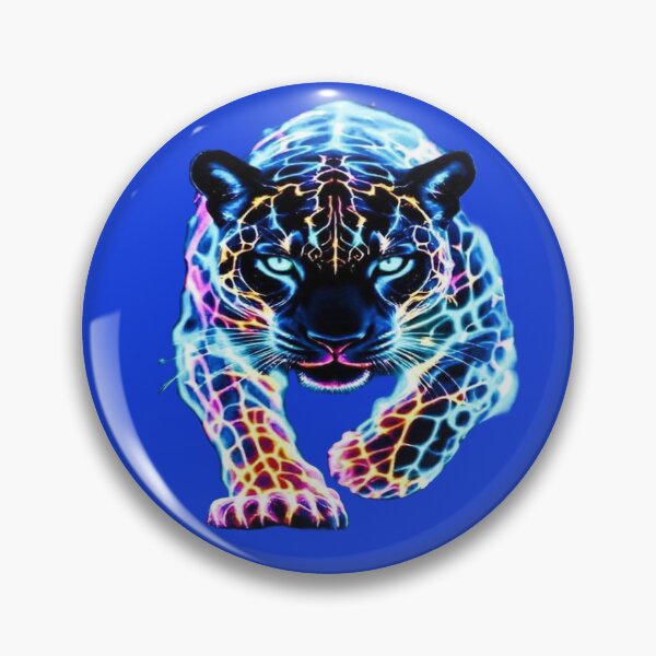 Item preview, The Electric Guardian of the Cosmic Night, Cosmic Neon Jaguar - Psychedelic Art with Electric Light Effects and Reflections designed and sold by RAYBIL.