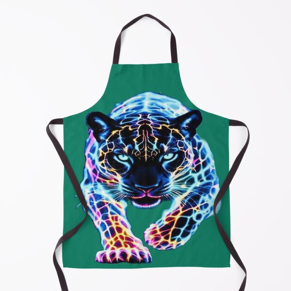 Item preview, The Electric Guardian of the Cosmic Night, Cosmic Neon Jaguar - Psychedelic Art with Electric Light Effects and Reflections designed and sold by RAYBIL.