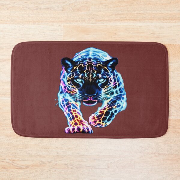 Item preview, The Electric Guardian of the Cosmic Night, Cosmic Neon Jaguar - Psychedelic Art with Electric Light Effects and Reflections designed and sold by RAYBIL.