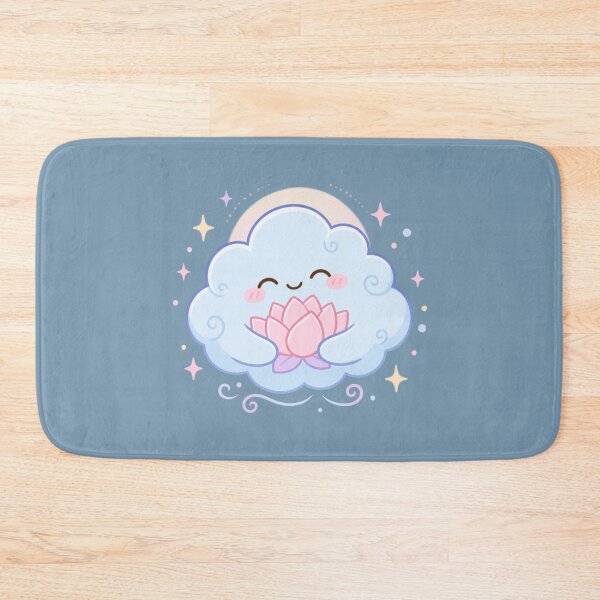 Item preview,  Smiling Cloud with Lotus – Gentle Pastel Charm Minimal Design designed and sold by CosmicQuietStudio.