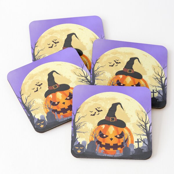 Item preview, Spooky Halloween Pumpkin in Witch Hat & Full Moon designed and sold by Mart-Arte.