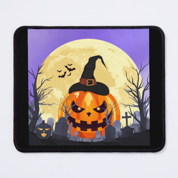 Item preview, Spooky Halloween Pumpkin in Witch Hat & Full Moon designed and sold by Mart-Arte.