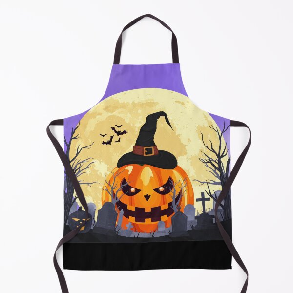 Item preview, Spooky Halloween Pumpkin in Witch Hat & Full Moon designed and sold by Mart-Arte.