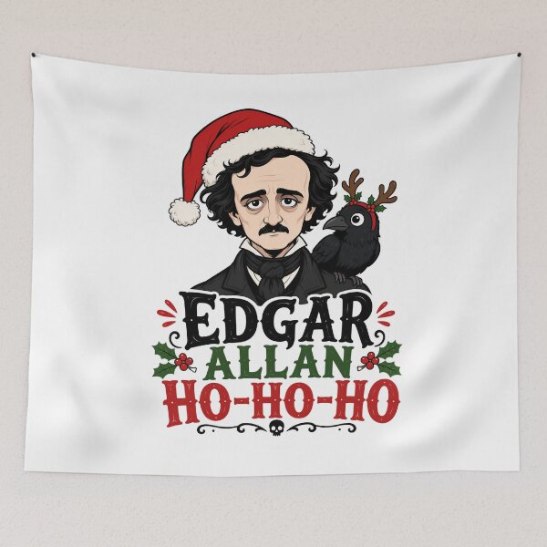 Item preview, Edgar Allan Ho-Ho-Ho – Cute Christmas Raven designed and sold by Fenay Designs.