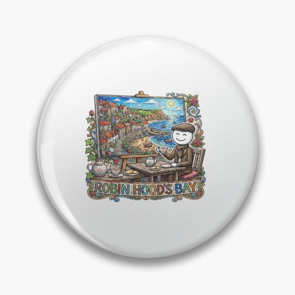 Item preview, Robin Hoods Bay Tea Time Mosaic Travel Sticker Summer Souvenir designed and sold by Imaginarium of Chaos falcon88 .