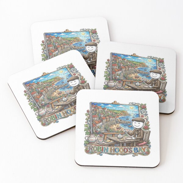 Item preview, Robin Hoods Bay Tea Time Mosaic Travel Sticker Summer Souvenir designed and sold by Imaginarium of Chaos falcon88 .