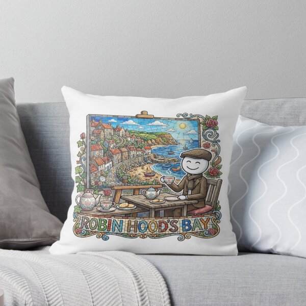 Item preview, Robin Hoods Bay Tea Time Mosaic Travel Sticker Summer Souvenir designed and sold by Imaginarium of Chaos falcon88 .