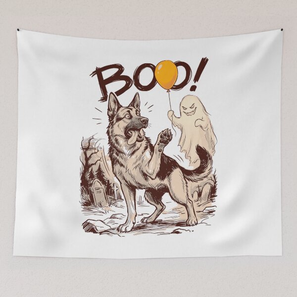Item preview, german shepherd halloween,german shepherd halloween,ghost selfie, designed and sold by w66aboo.