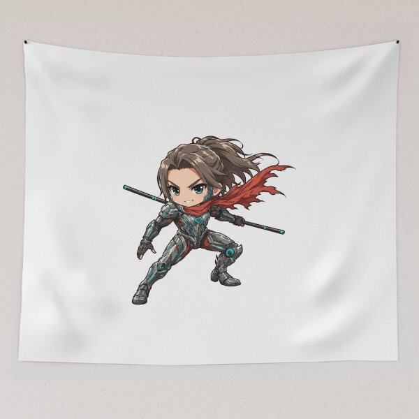 Item preview, scifi warrior ninja cute anime dnd art original art character design  designed and sold by sabartgunpla.