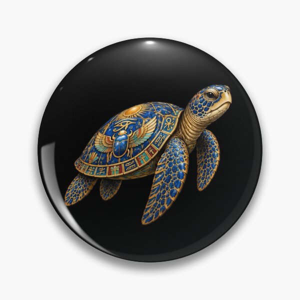 Item preview, Swimming Lapis Lazuli Sea Turtle | Ancient Egyptian Turtle Collection designed and sold by Zaru Art Studio.
