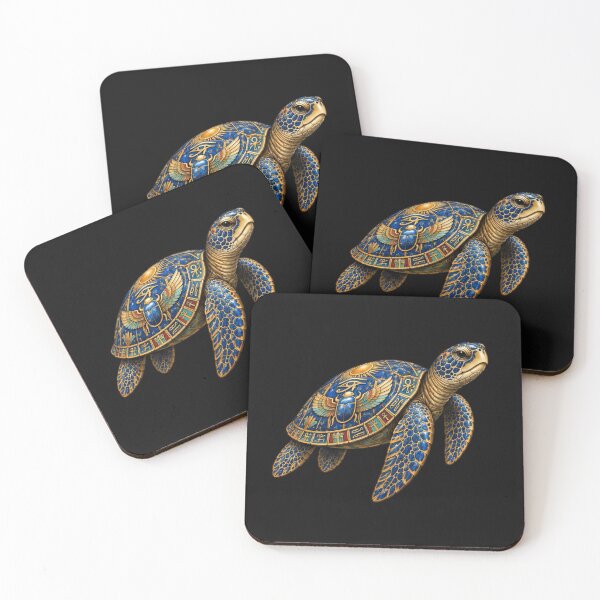 Item preview, Swimming Lapis Lazuli Sea Turtle | Ancient Egyptian Turtle Collection designed and sold by Zaru Art Studio.