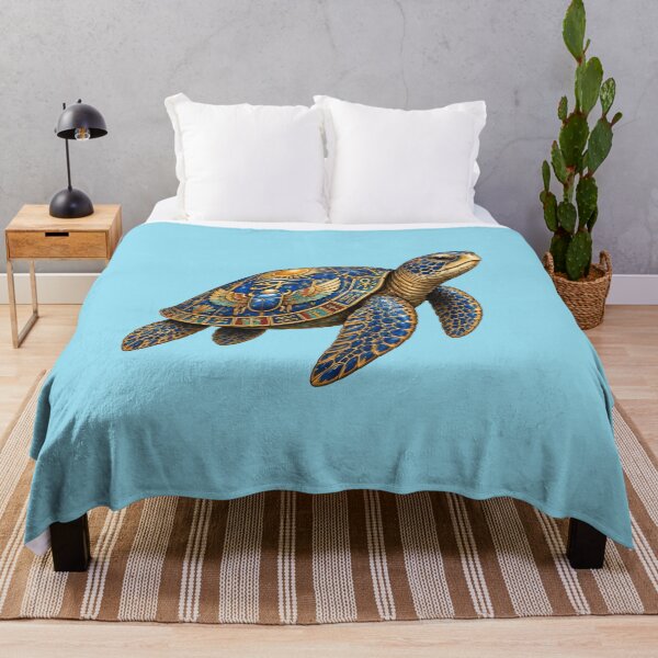 Item preview, Swimming Lapis Lazuli Sea Turtle | Ancient Egyptian Turtle Collection designed and sold by Zaru Art Studio.