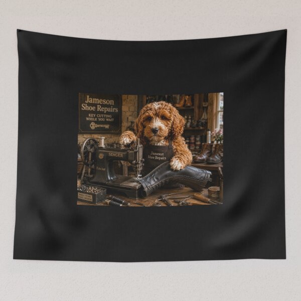 Item preview, Dog Cobbler Sewing at Singer Machine, Jameson Shoe Repairs Louth designed and sold by Paul Thompson Photography.