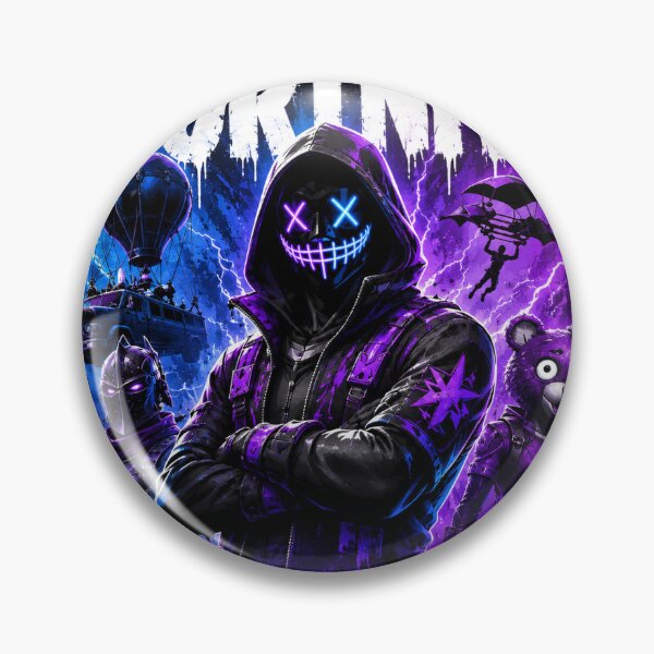 Item preview, Neon Fortnite Gaming Poster | Purple & Blue Battle Royale Street Art designed and sold by NBT-NOVA.