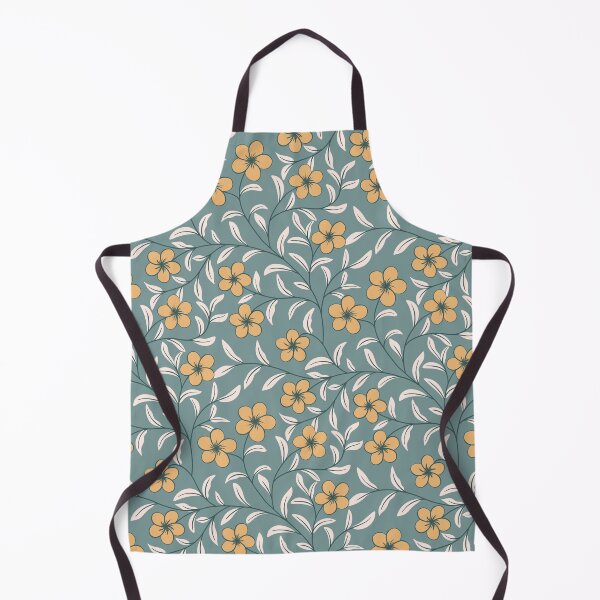 Item preview, Delicate Floral-Mustard Gold on Sage Teal designed and sold by artistmaria.