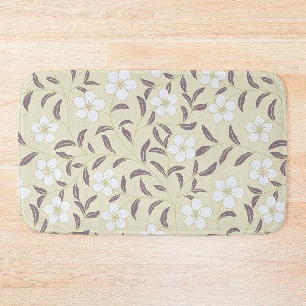 Item preview, Delicate Floral-Soft White on Sage Beige designed and sold by artistmaria.