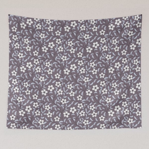 Item preview, Delicate Floral-Soft White on Muted Plum designed and sold by artistmaria.